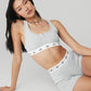 Icon Ribbed Henley Sports Bra — Athletic Heather Grey