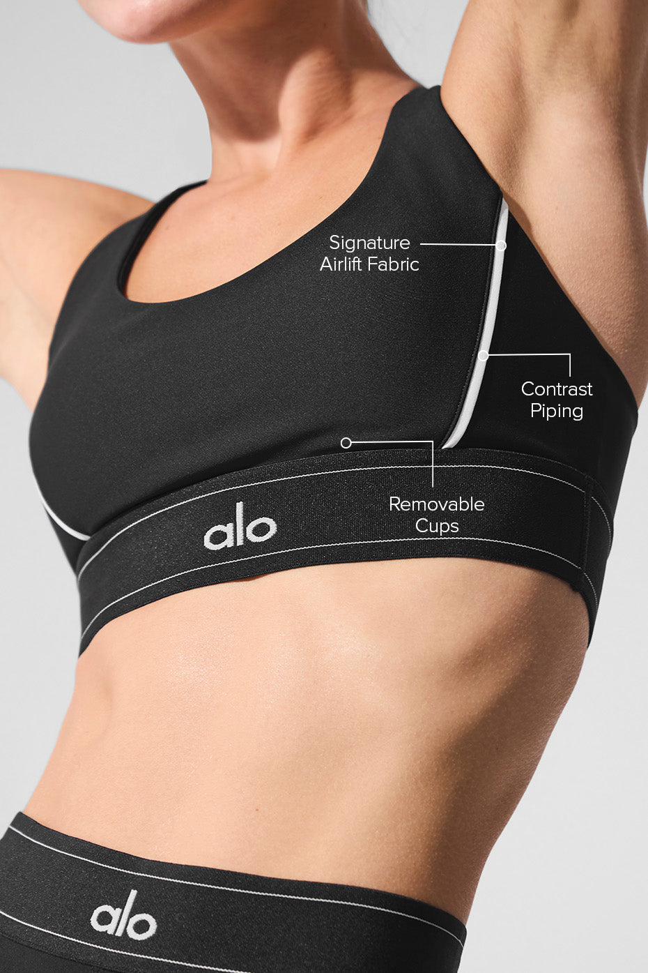 Airlift Suit Up Sports Bra — Black/White