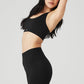 Seamless Ribbed Sports Bra — Black