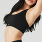Seamless Ribbed Sports Bra — Black