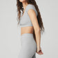 Blissful Henley Sports Bra Top — Athletic Heather Grey
