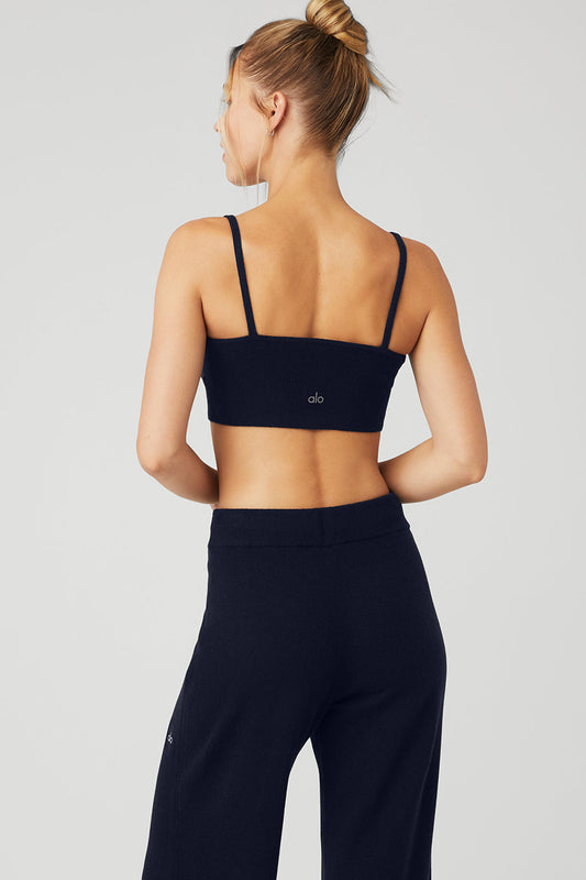 Cashmere Jet Set Sports Bra — Navy