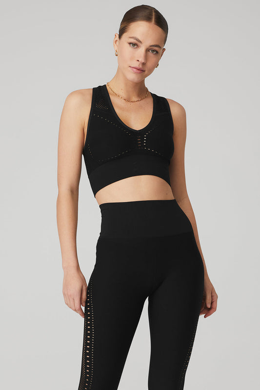 Seamless Open Air Sports Bra — Black