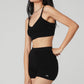Cashmere Ribbed Staycation Sports Bra — Jet Black