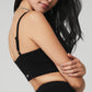 Cashmere Ribbed Staycation Sports Bra — Jet Black