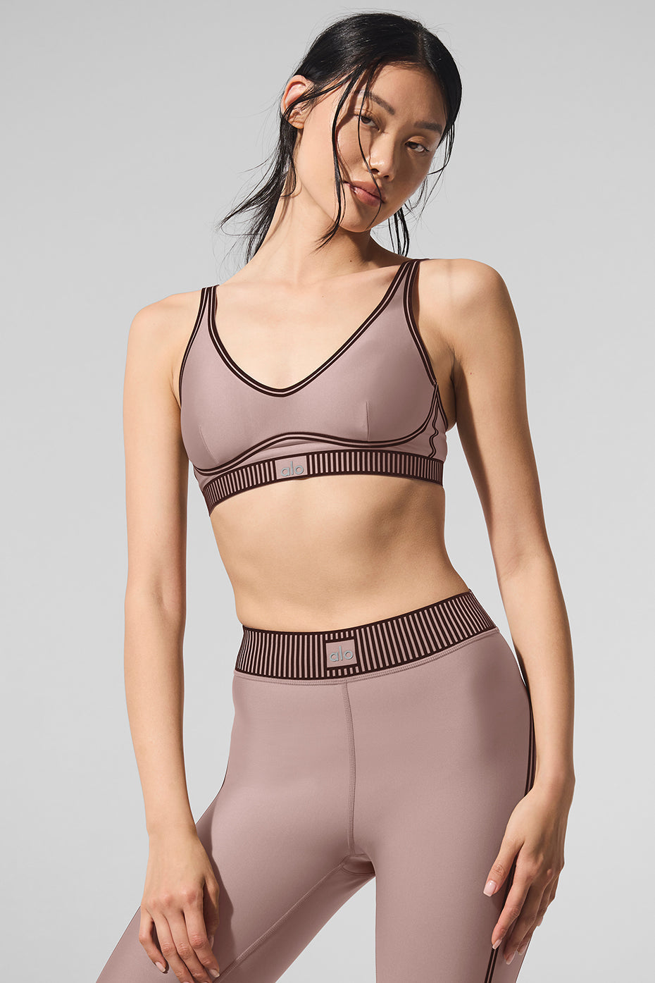 Airlift Line Up Sports Bra — Taupe