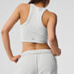 Seamless Delight High Neck Sports Bra — White Heather