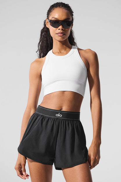 Seamless Delight High Neck Sports Bra — White