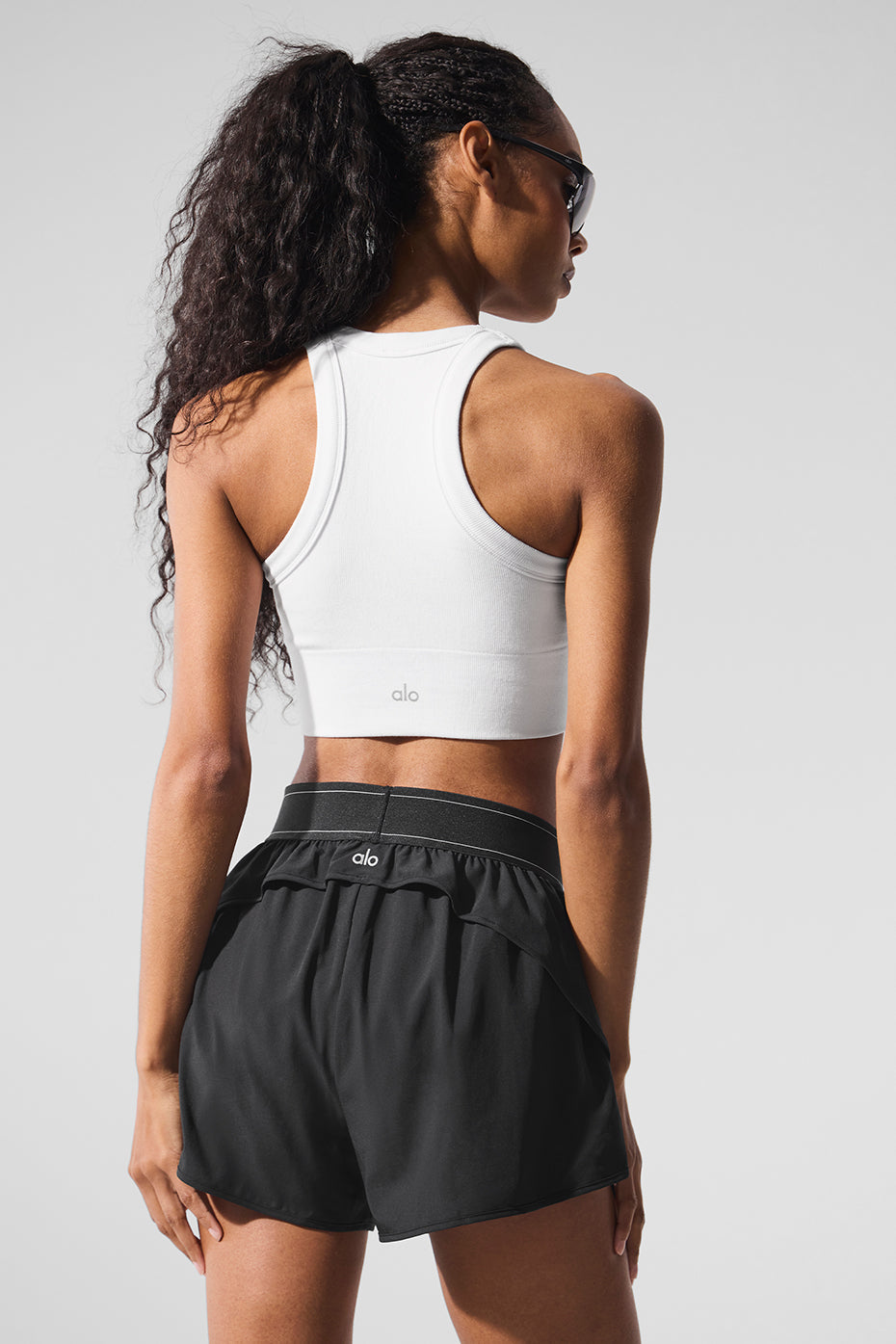 Seamless Delight High Neck Sports Bra — White