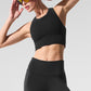 Seamless Delight High Neck Sports Bra — Black