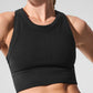 Seamless Delight High Neck Sports Bra — Black
