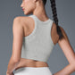 Seamless Delight High Neck Sports Bra — Athletic Heather Grey