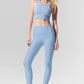 Seamless Delight High Neck Sports Bra — Seashell Blue