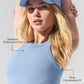 Seamless Delight High Neck Sports Bra — Seashell Blue