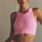Seamless Delight High Neck Sports Bra — Sweet Pink