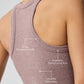 Seamless Delight High Neck Sports Bra — Mushroom Heather