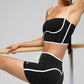Airbrush Streamlined Sports Bra Tank Top — Black/White