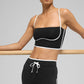 Airbrush Streamlined Sports Bra Tank Top — Black/White