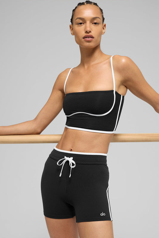 Airbrush Streamlined Sports Bra Tank Top — Black/White