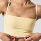Airbrush Streamlined Sports Bra Tank Top — Warm Butter/White