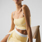 Airbrush Streamlined Sports Bra Tank Top — Warm Butter/White