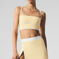 Airbrush Streamlined Sports Bra Tank Top — Warm Butter/White