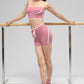 Airbrush Streamlined Sports Bra Tank Top — Pink Wild Rose/White