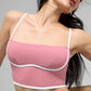 Airbrush Streamlined Sports Bra Tank Top — Pink Wild Rose/White