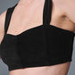 Micro Corduroy Winter Break Sports Bra — Black