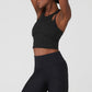Ribbed Airlift Enchanted Sports Bra Tank Top — Black