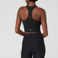 Ribbed Airlift Enchanted Sports Bra Tank Top — Black