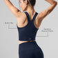 Airbrush Real Sports Bra Tank Top — Navy