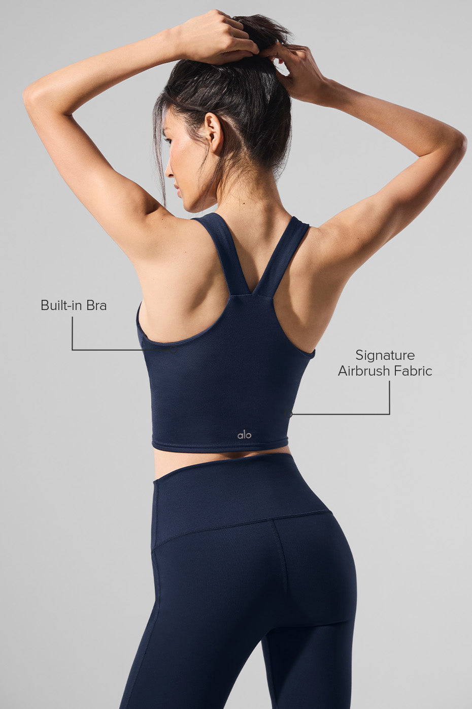 Airbrush Real Sports Bra Tank Top — Navy