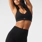 Airlift Ribbed Jump Start V — Neck Sports Bra — Black