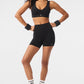 Airlift Ribbed Jump Start V — Neck Sports Bra — Black