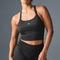 Seamless Ribbed Favorite Sports Bra Tank Top — Black