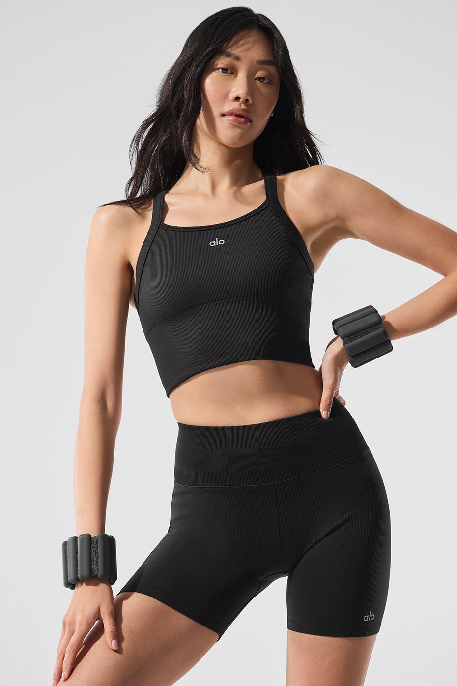 Seamless Ribbed Favorite Sports Bra Tank Top — Black