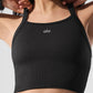 Seamless Ribbed Favorite Sports Bra Tank Top — Black