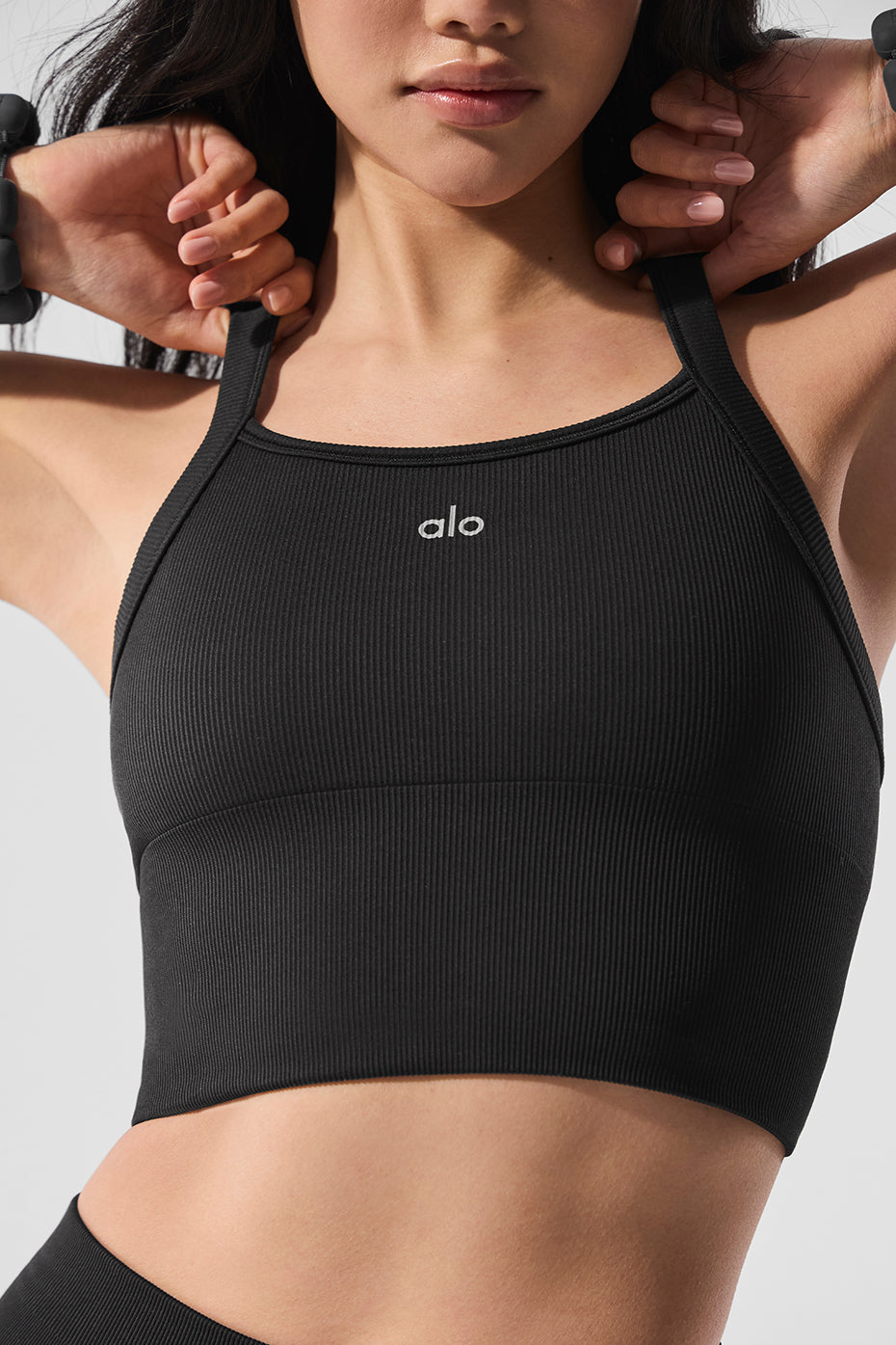 Seamless Ribbed Favorite Sports Bra Tank Top — Black