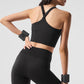 Seamless Ribbed Favorite Sports Bra Tank Top — Black