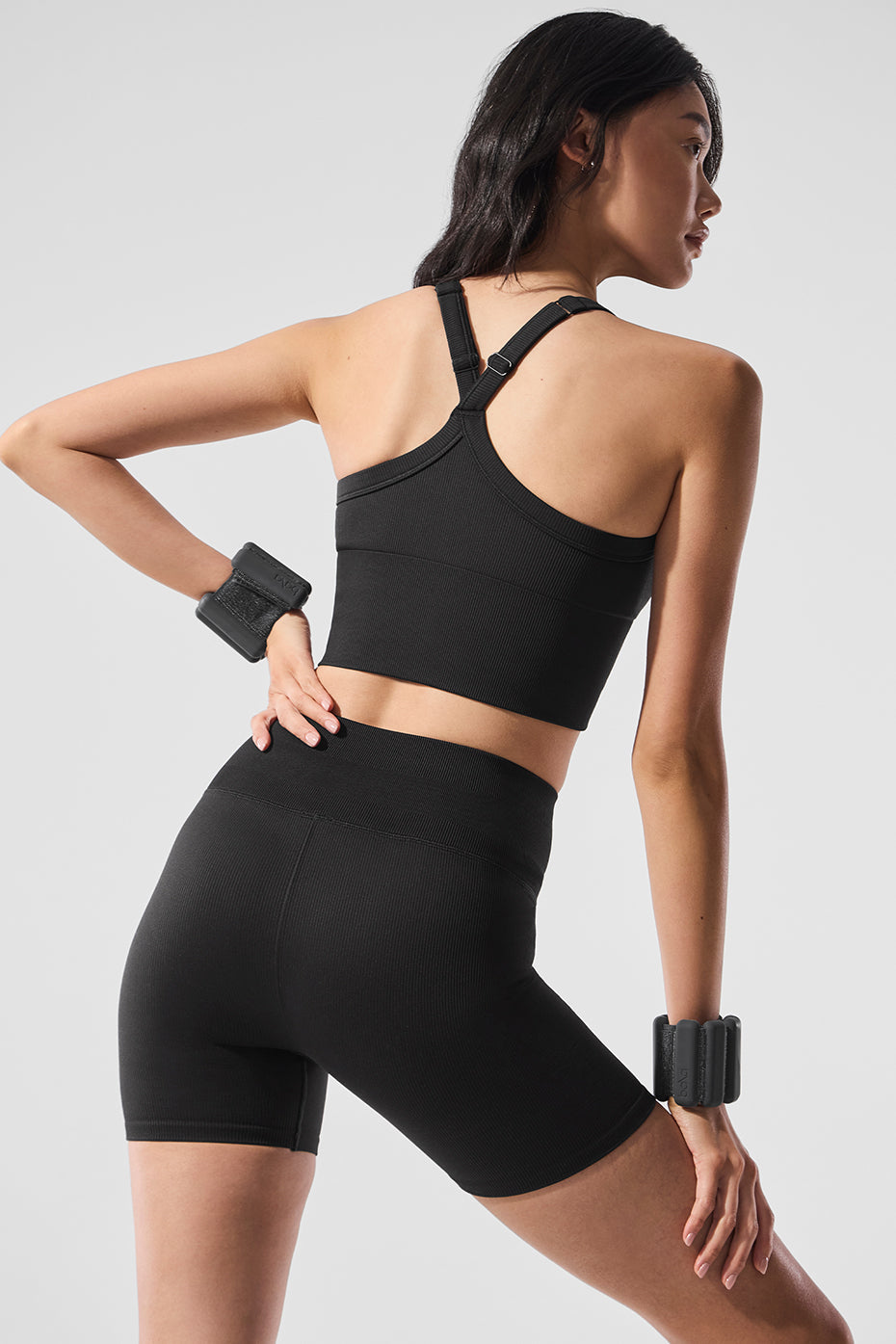 Seamless Ribbed Favorite Sports Bra Tank Top — Black