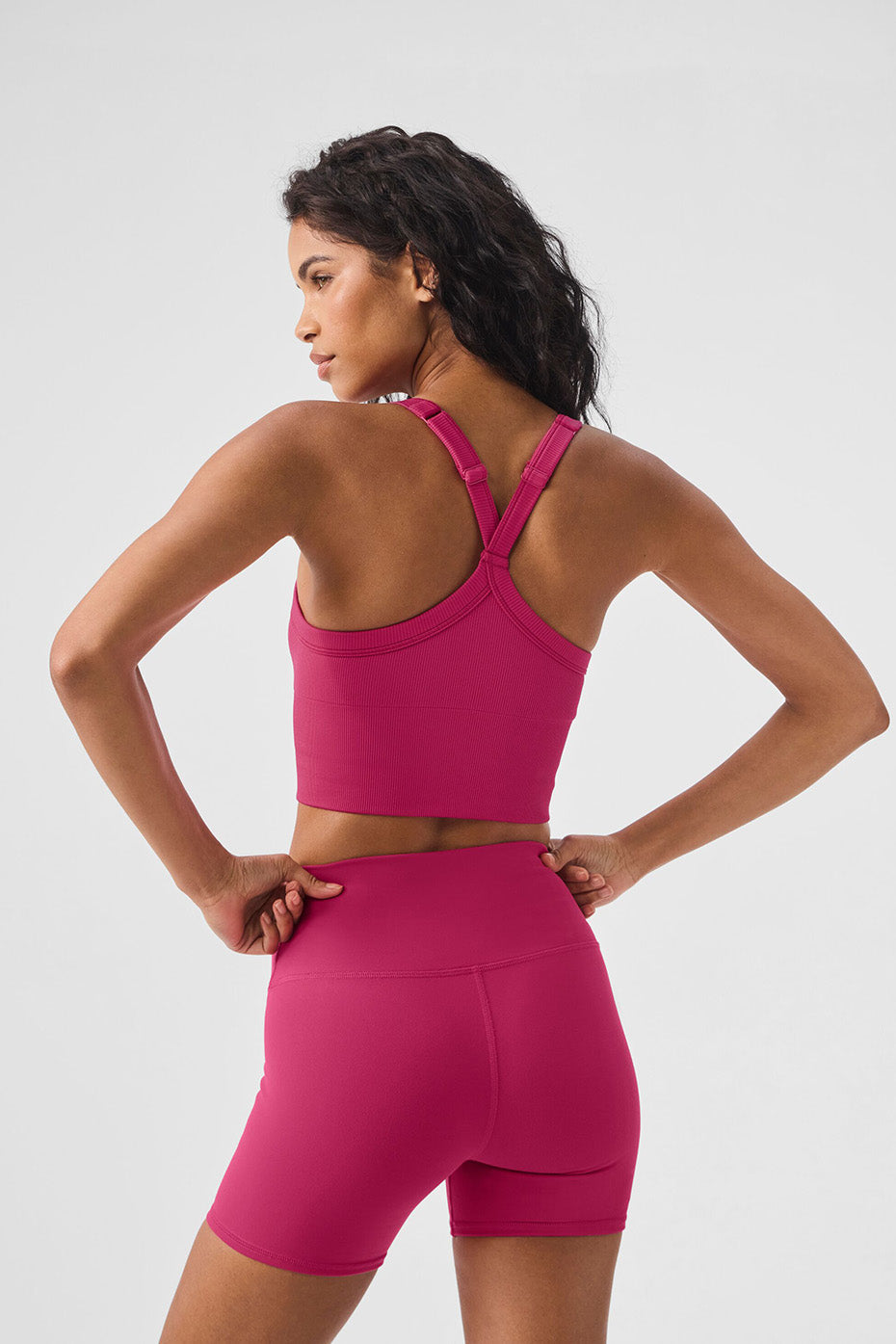 Seamless Ribbed Favorite Sports Bra Tank Top — Pink Summer Crush