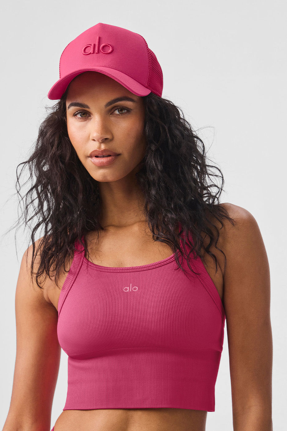 Seamless Ribbed Favorite Sports Bra Tank Top — Pink Summer Crush