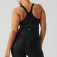 Airlift Glimmer Houndstooth Real Sports Bra Tank Top — Black