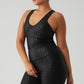 Airlift Glimmer Houndstooth Real Sports Bra Tank Top — Black
