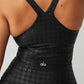 Airlift Glimmer Houndstooth Real Sports Bra Tank Top — Black