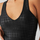 Airlift Glimmer Houndstooth Real Sports Bra Tank Top — Black