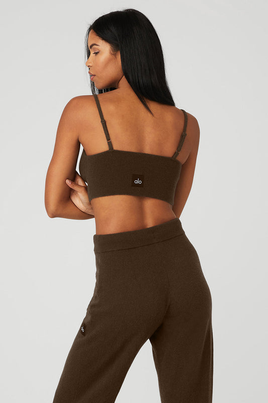 Cashmere Jet Set Sports Bra — Espresso