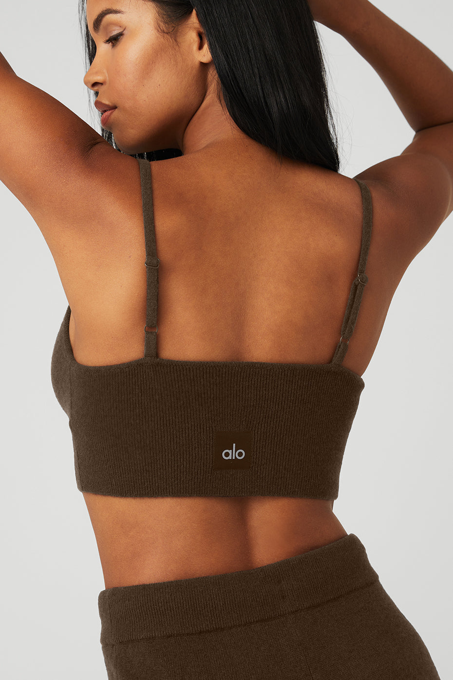 Cashmere Jet Set Sports Bra — Espresso