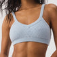 Cashmere Plush Waffle V — Neck Sports Bra — Crystal Blue